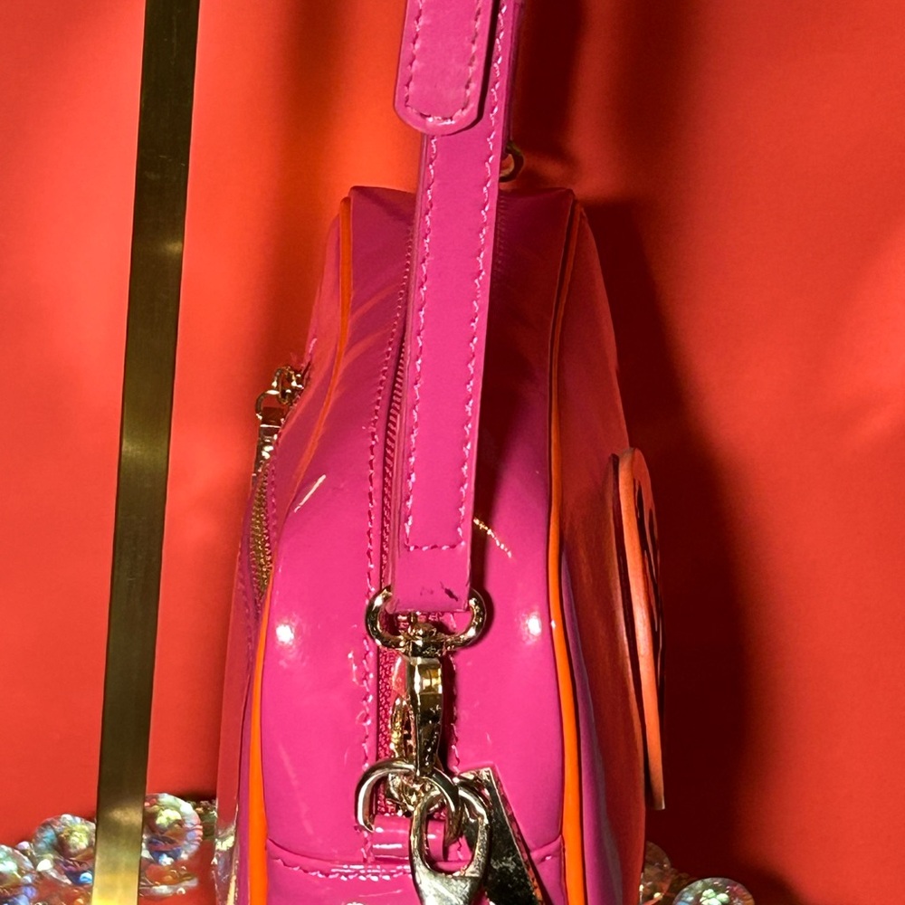 Tory Burch Vibrant Pink and Orange Crossbody Bag 8” x 6” x 5” - Picture 6 of 13
